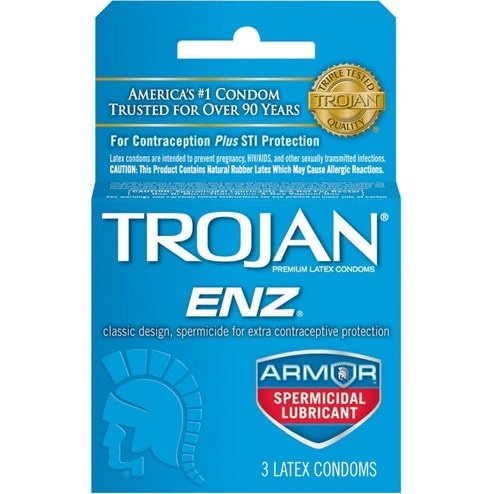 Trojan Enz Armor Spermicidal Lubricated Condoms - 3 Pack TJ93150