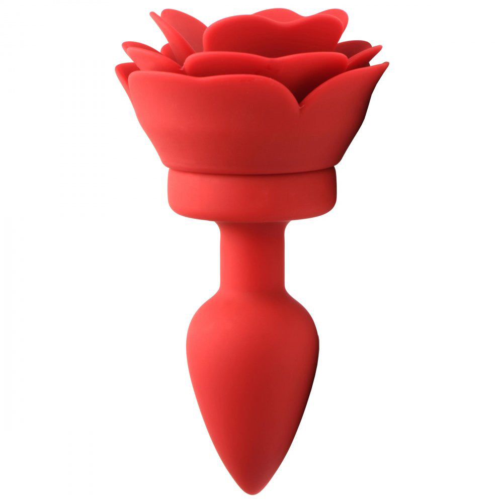28x Silicone Vibrating Rose Anal Plug With Remote - Small BTYS-AG988-SML