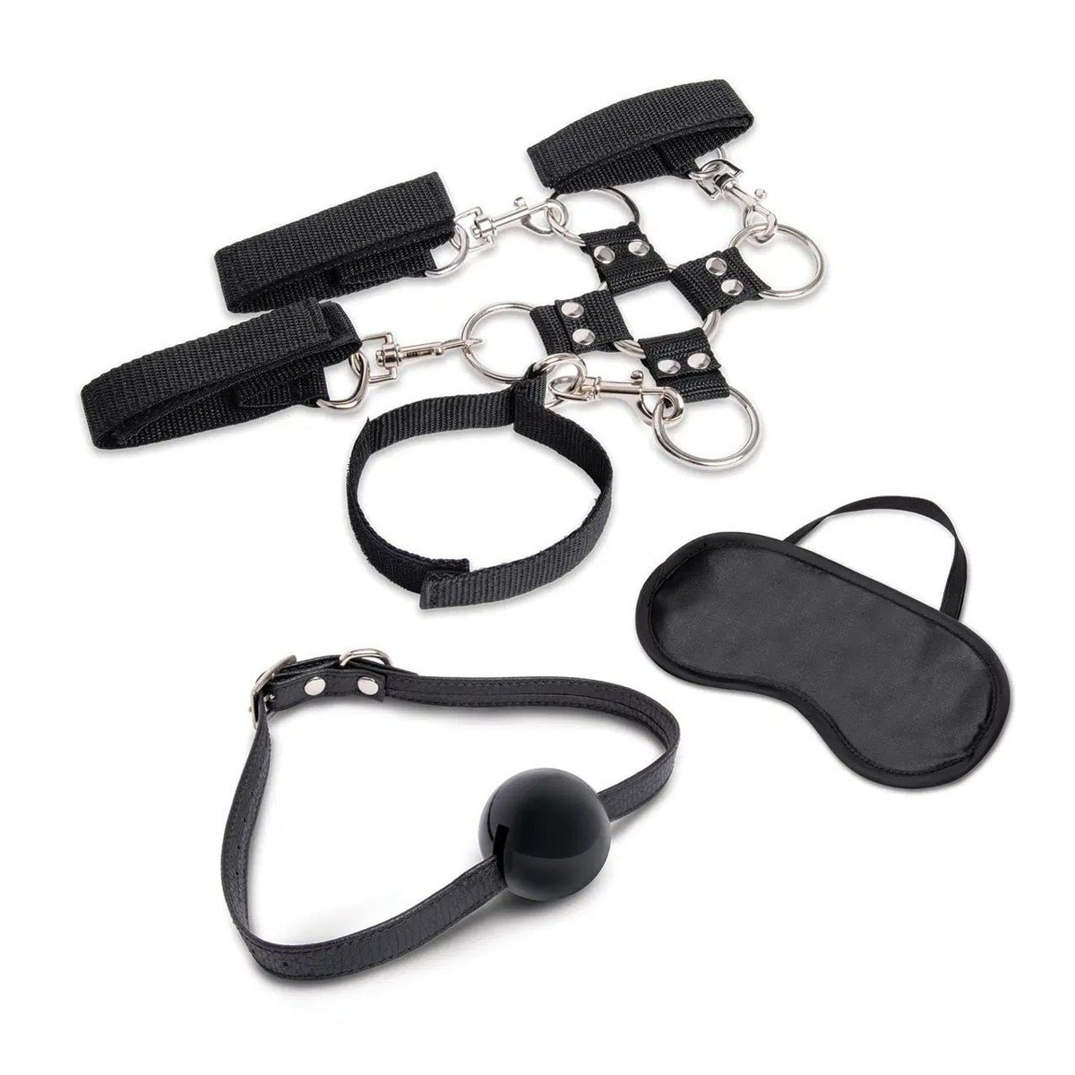 7 Pc Hogtie and Ball Gag Kit - Black EL-LF1811