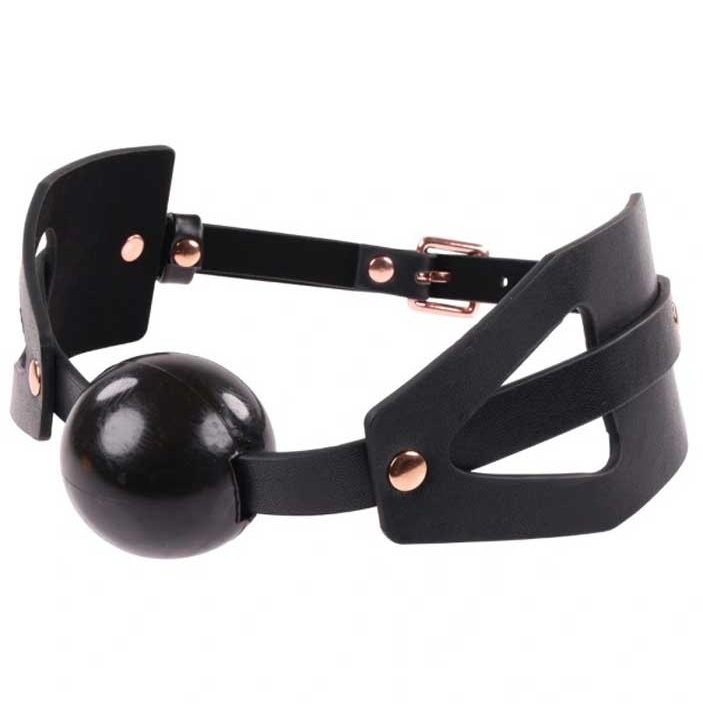 Brat Ball Gag - Black / Rose Gold SS09842
