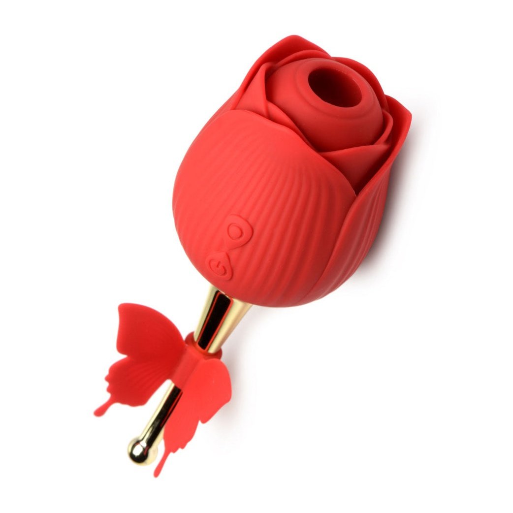 Bloomgasm Flutter Rose Sucking Rose With Butterfly Teaser - Red INM-AG954