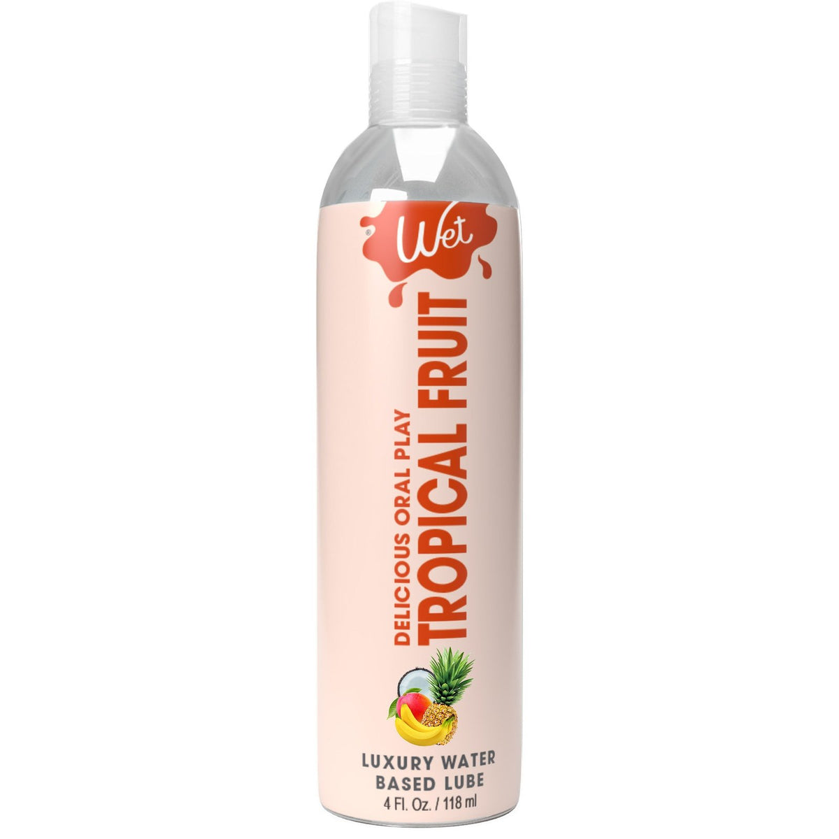 Wet Delicious Oral Play - Tropical Fruit - Waterbased Flavored Lubricant 4 Oz WT21517