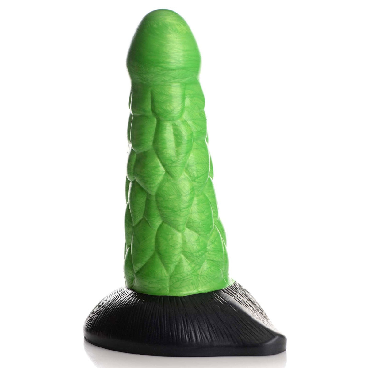 Radioactive Reptile Thick Scaly Silicone Dildo - Green CC-AG872-GRN