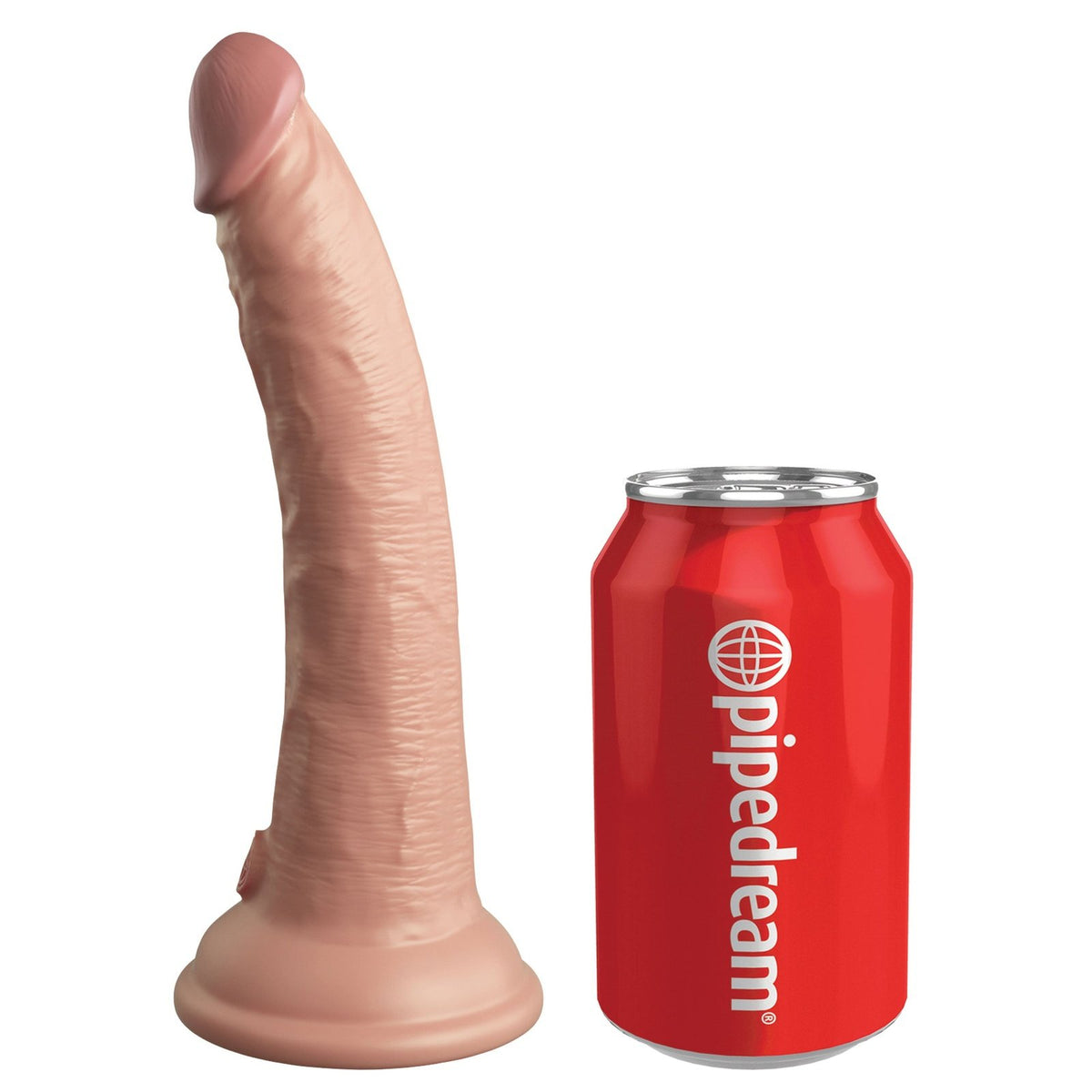 King Cock Elite 7 Inch Vibrating Silicone Dual Density Cock With Remote - Light PD5777-21