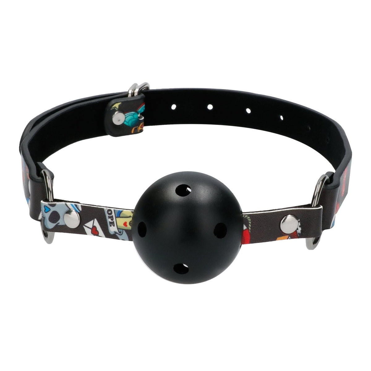 Breatheable Ball Gag - Old School Tattoo Style - Black OU-OU445BLK