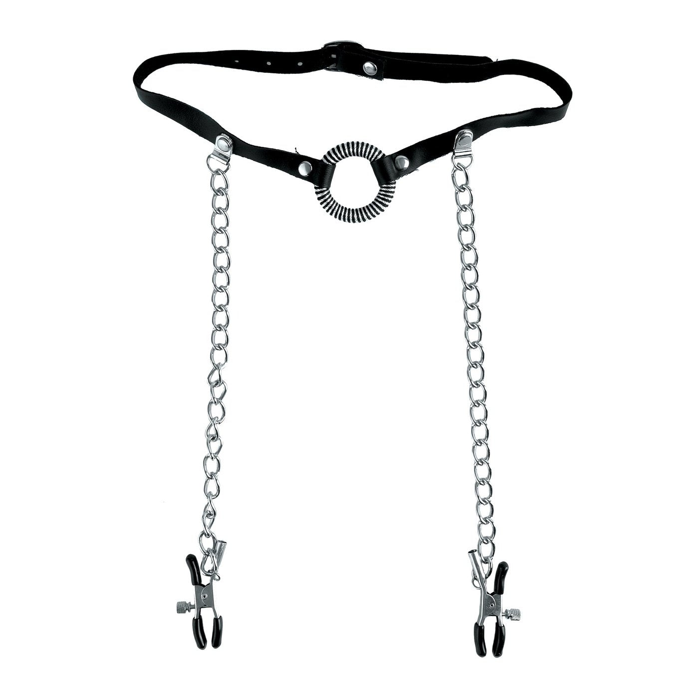 Fetish Fantasy Series Limited Edition O-Ring Gag and Nipple Clamps - Black PD4419-23