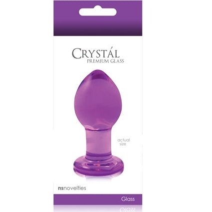 Crystal Premium Glass Plug - Medium - Clear Purple NSN0701-25