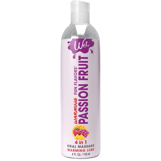 Wet Warming Fun Flavors -  Passion Fruit - 4 in 1 Lubricant 4 Oz WT20418