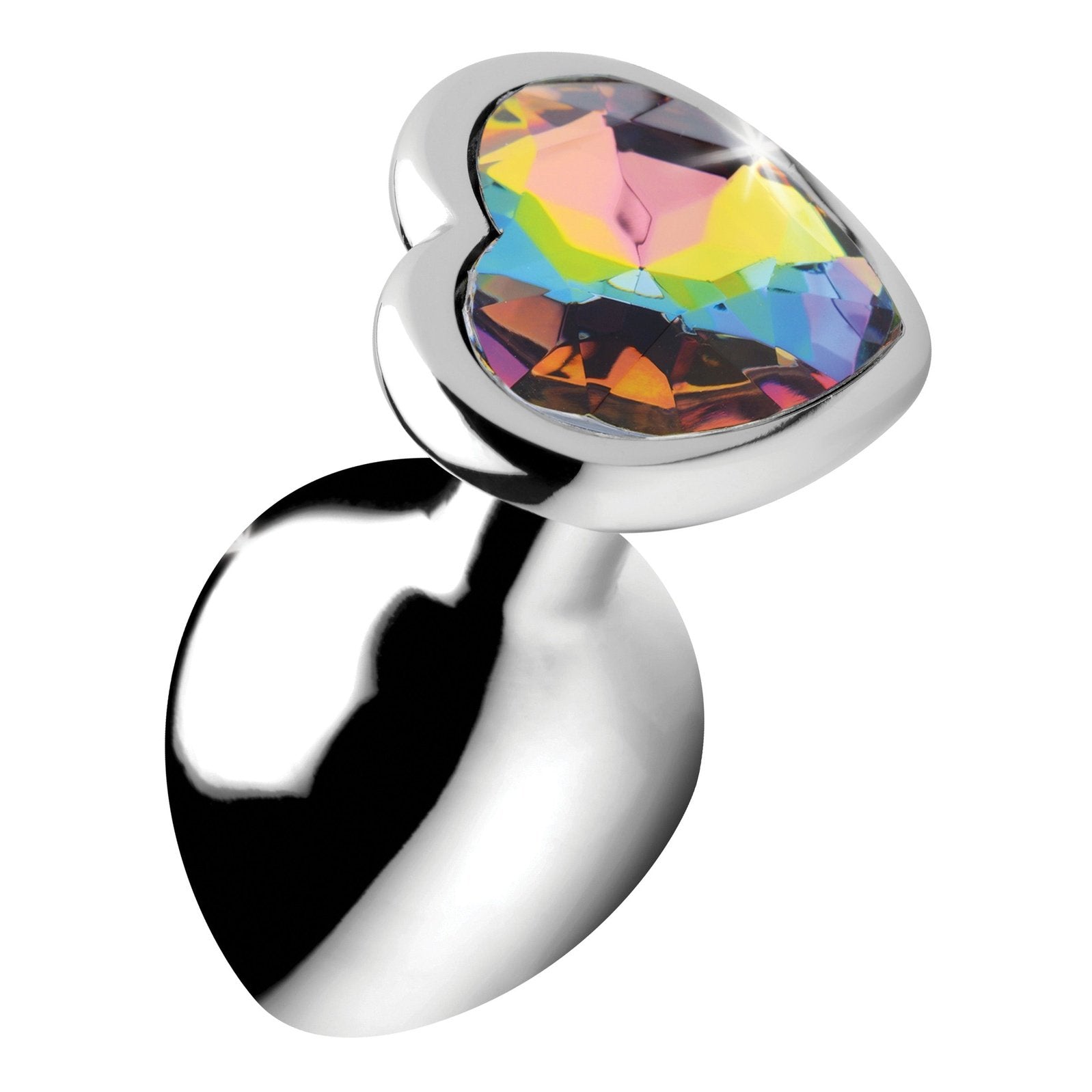 Rainbow Prism Heart Anal Plug - Medium BTYS-AG374-MED