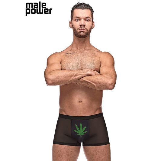 Private Screening Pot Leaf Pouch Short Black MP-182262BKMD