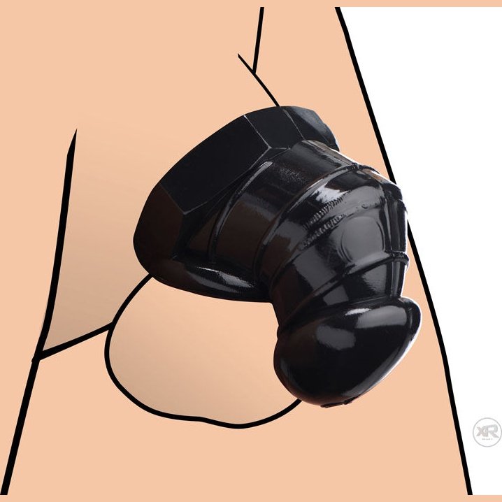 Master Series Detained - Black Restrictive Chastity Cage MS-AF255