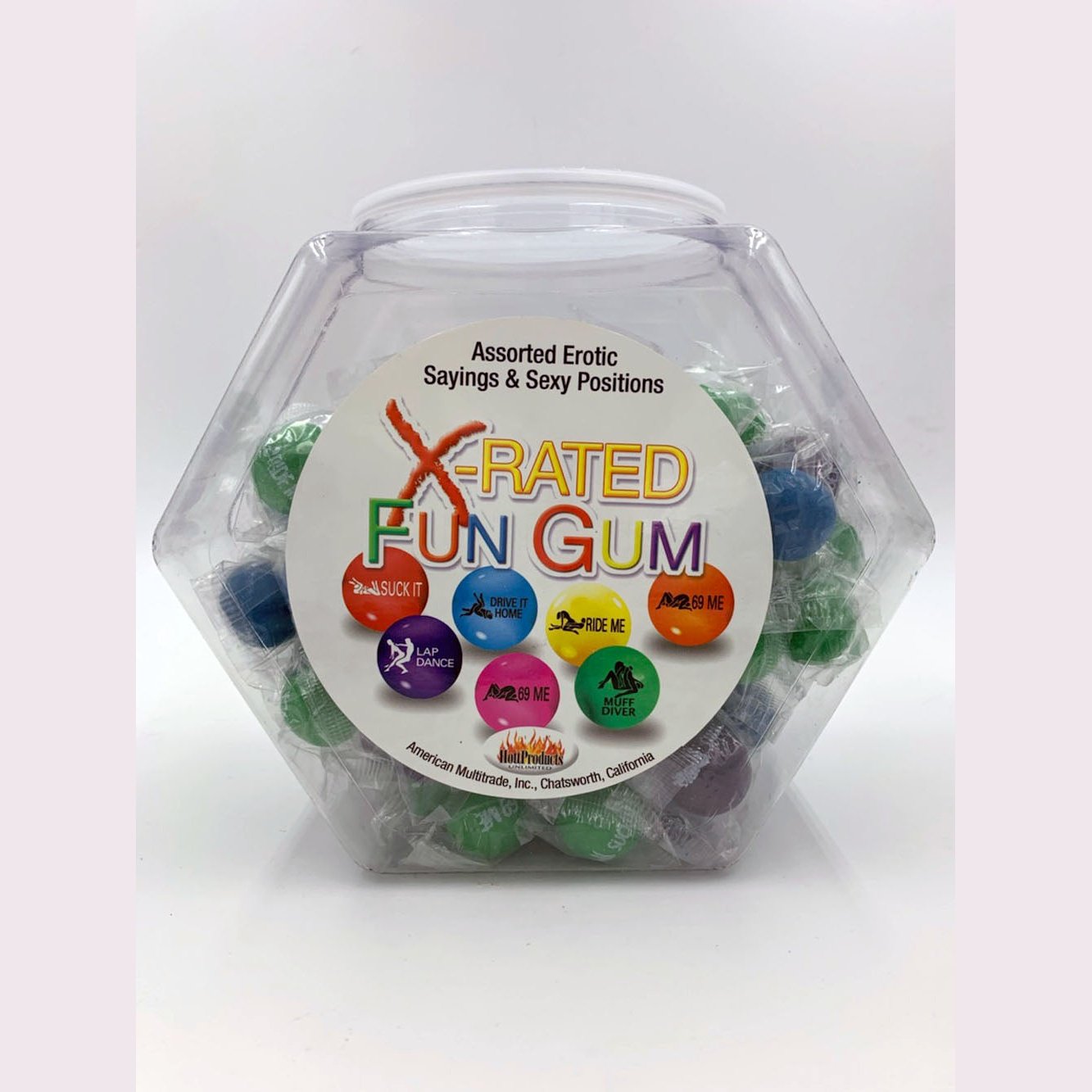 X-Rated Fun Gum - 90 Piece Bowl - Assorted HTP760D