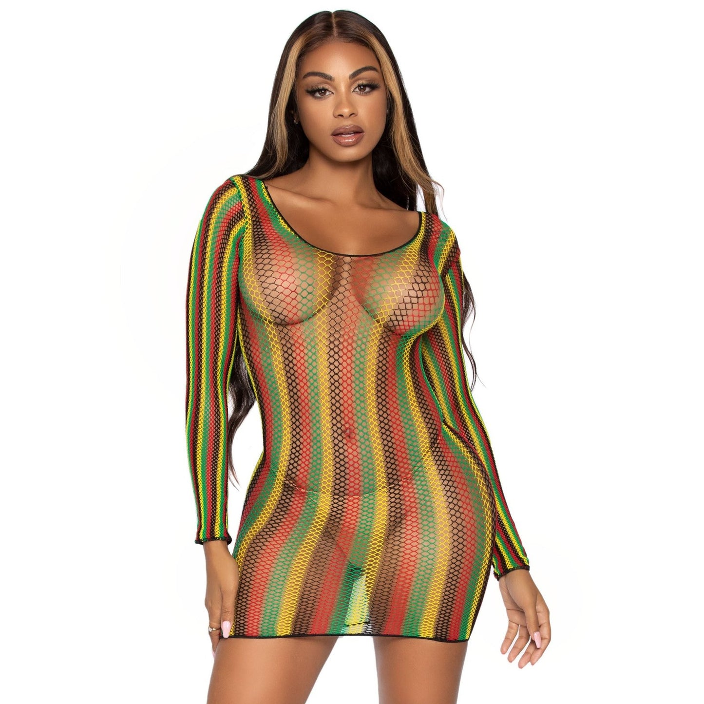 Rasta Net Mini Dress - One Size LA-86959