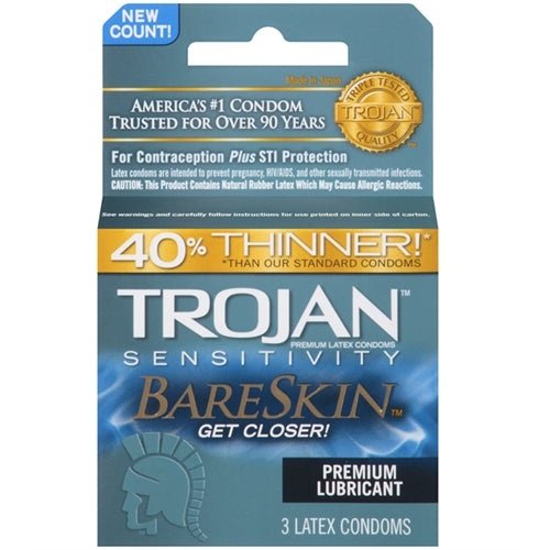 Trojan Sensitivity Bareskin Lubricated  Condoms - 3 Pack TJ95705