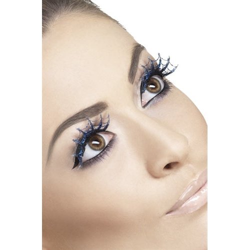 Blue Glitter Spiderweb Eyelashes FV-23186