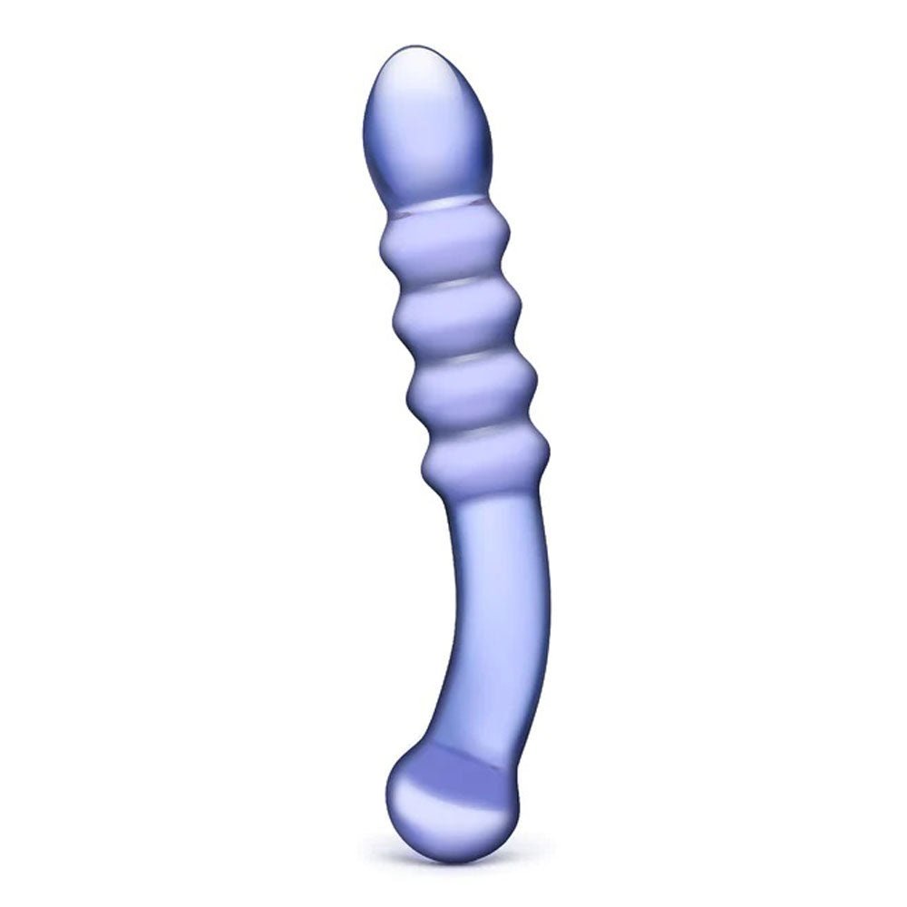 Purple Rain Ribbed Dildo GLAS-52