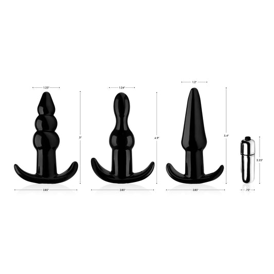 Thrill Trio Anal Plug Set - Black FR-AG293-BLACK