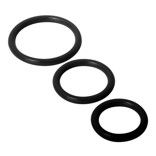 Trinity Silicone Cock Rings - Black TV-SP130-BLK