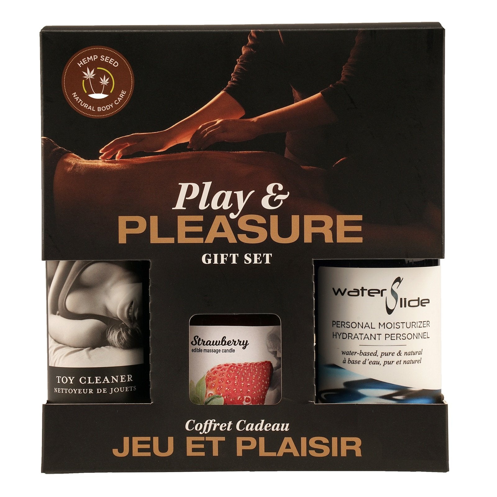 Hemp Seed by Night Play and Pleasure Gift Set - Strawberry EB-HSBN003