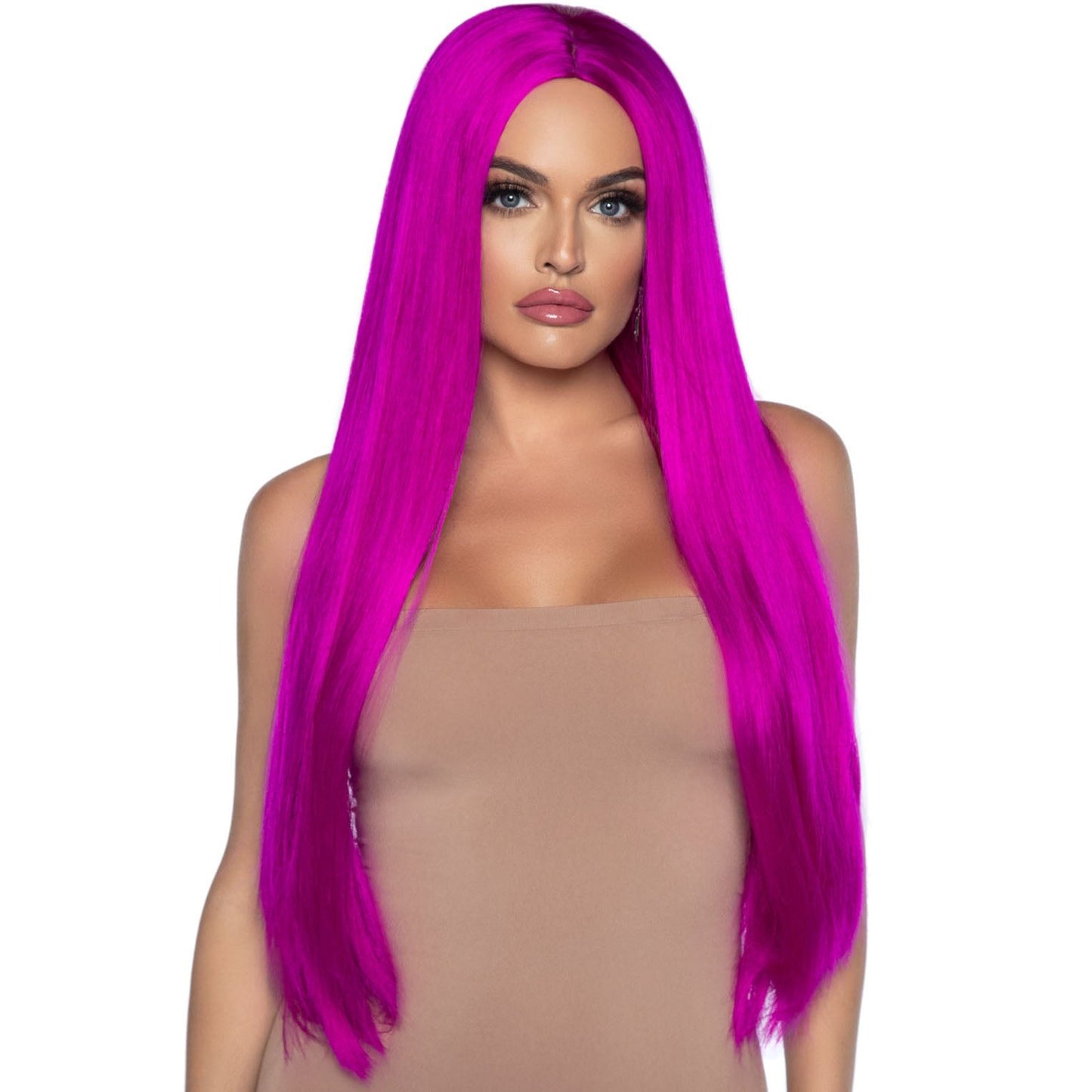 33 Inch Long Straight Center Part Wig - Raspberry LA-A2864RASP