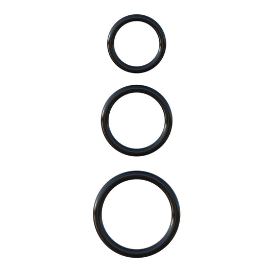 Fantasy C-Ringz Silicone Ring Stamina Set - Black PD5912-23
