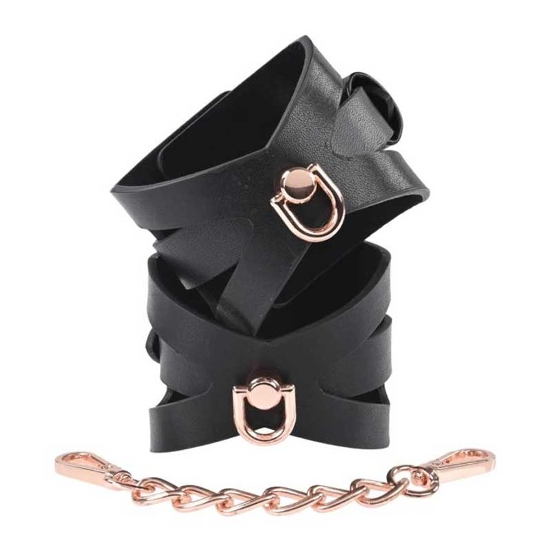 Brat Handcuffs - Black / Rose Gold SS09840