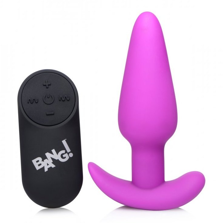 21x Silicone Butt Plug With Remote - Purple BNG-AG563-PUR