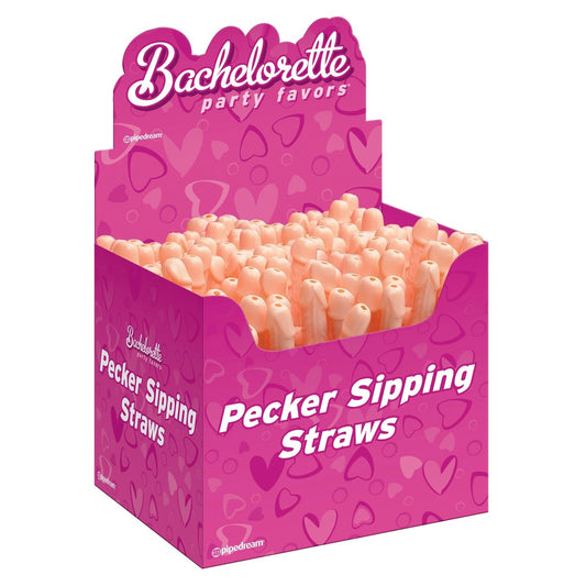 Bachelorette Party Favors - Pecker Sipping Straws  - 144 Piece Display - Light PD6205-99D