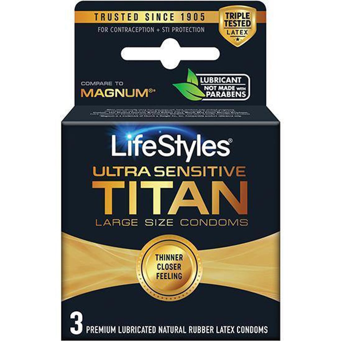 Lifestyles Ultra Sensitive Titan Large 3 Pack LS3042