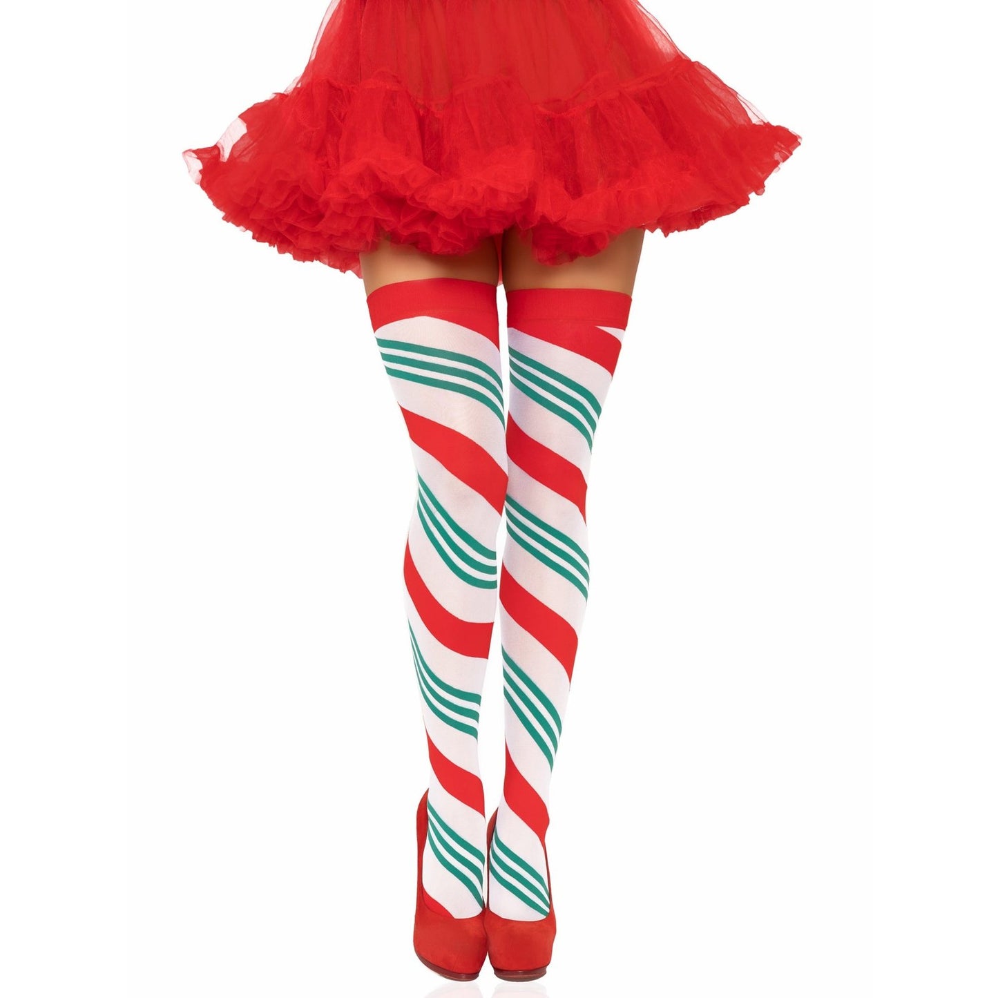 Holiday Ribbon Thigh High - Swirl LA-6629SWL