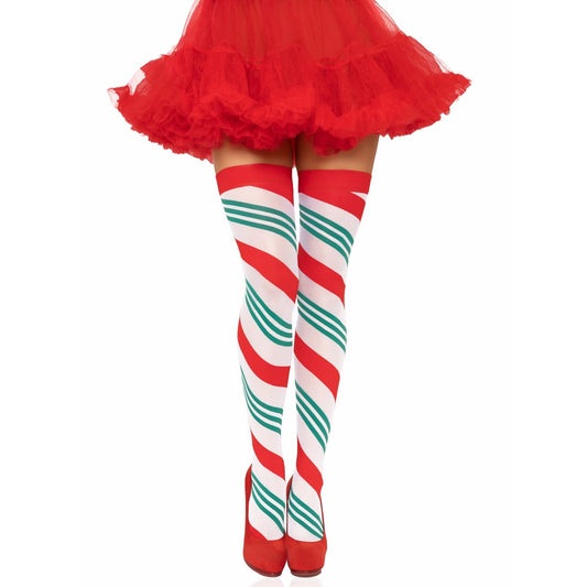 Holiday Ribbon Thigh High - Swirl LA-6629SWL