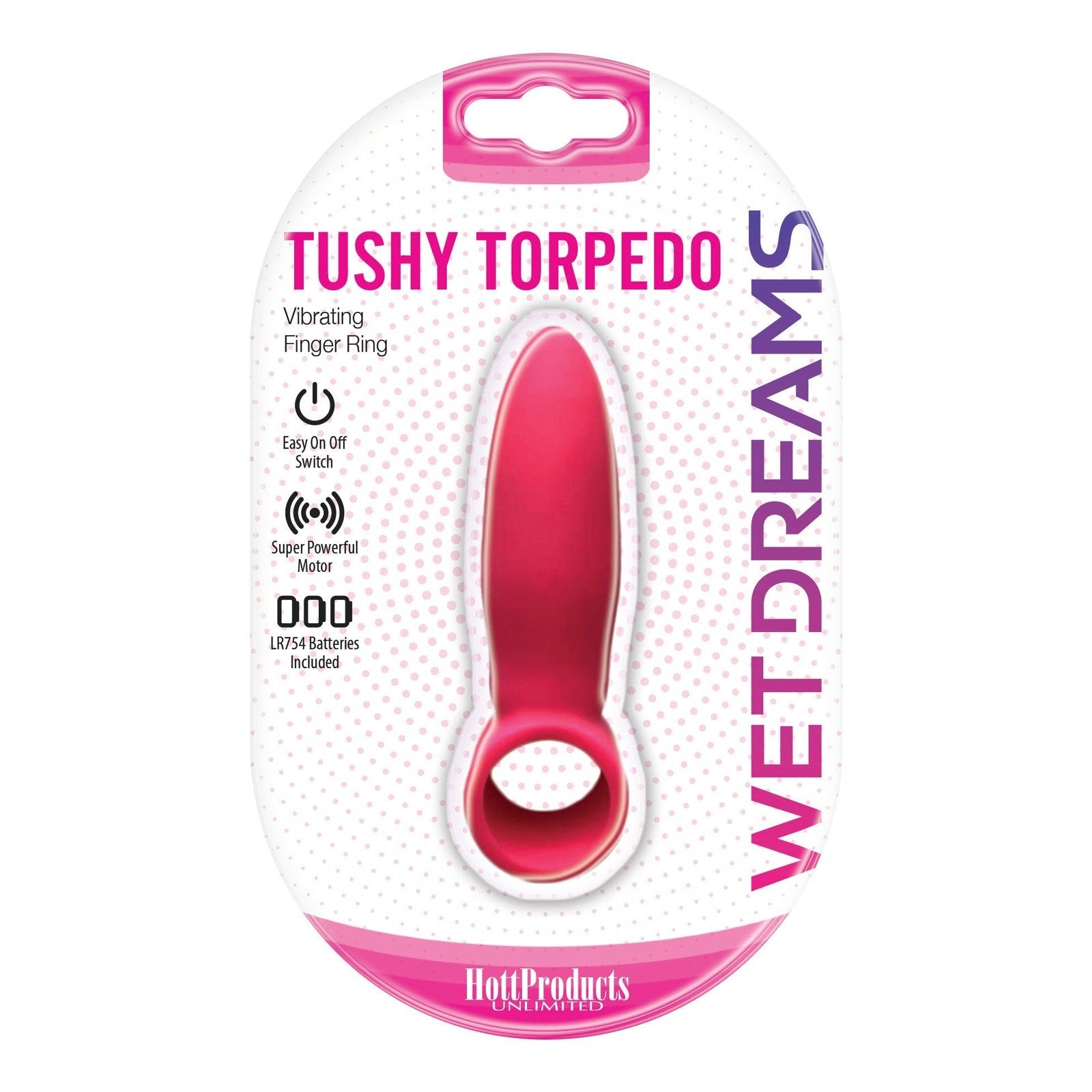 Wet Dreams Tushy Torpedo Finger Ring With Turbo Motor - Pink HTP3269