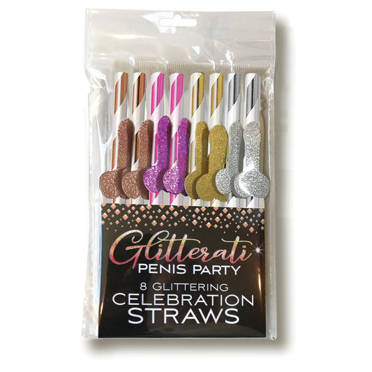 Glitterati Penis Party Celebration Straws - 8  Count CP-1031