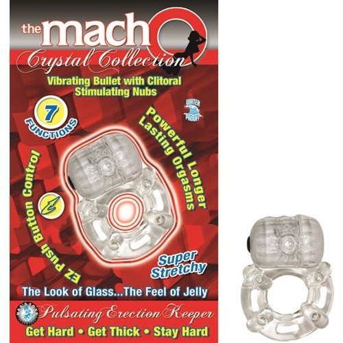 The Macho Crystal Collection Pulsating Erection Keeper - Clear NW2238