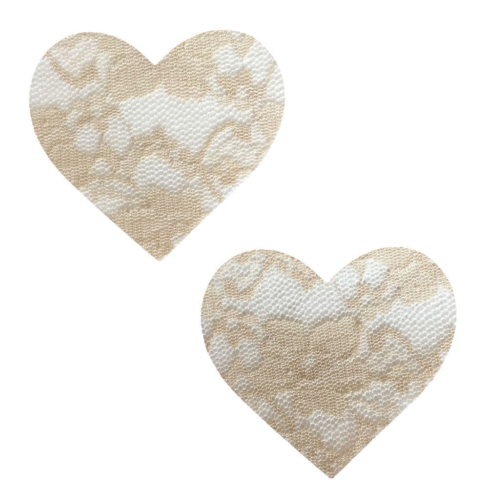 Nude Toffee Lace I Heart U Pasties NN-NUD-LAC-NS