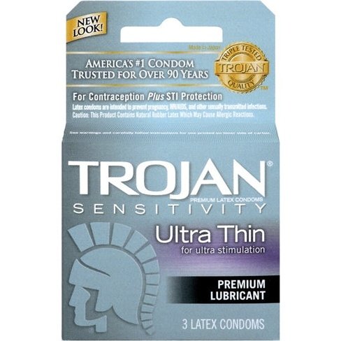 Trojan Sensitivity Ultra Thin Lubricated Condoms - 3 Pack TJ92620