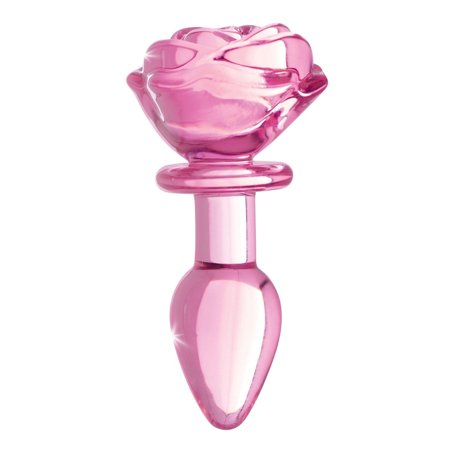 Pink Rose Glass Anal Plug - Small BTYS-AG650-SML