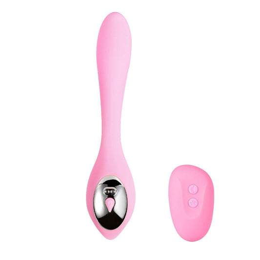 Harmonie Rechargeable Remote Silicone Bendable  Vibrator - Pink MTLM1841-P1