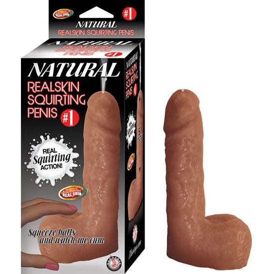 #1 Natural Realskin Squirting Penis - Brown NW2841