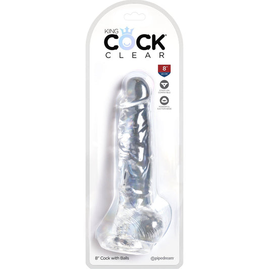 King Cock Clear 8 Inch Cock With Balls PD5756-20