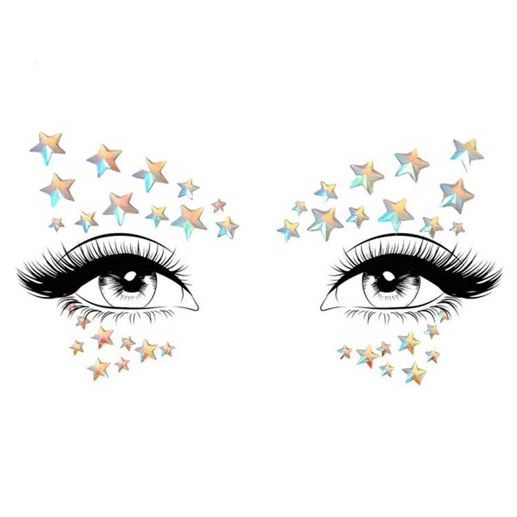 Celeste Glow in the Dark Face Jewels Sticker LA-EYE045