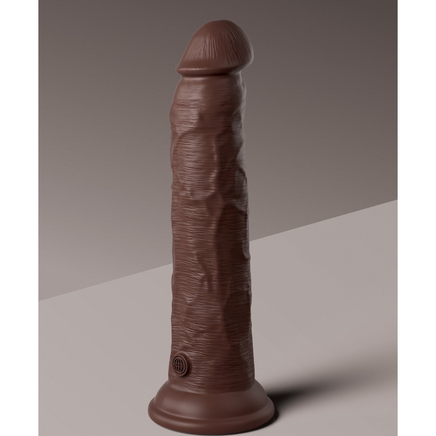 King Cock Elite 9 Inch Vibrating Silicone Dual  Density Cock With Remote - Brown PD5779-29