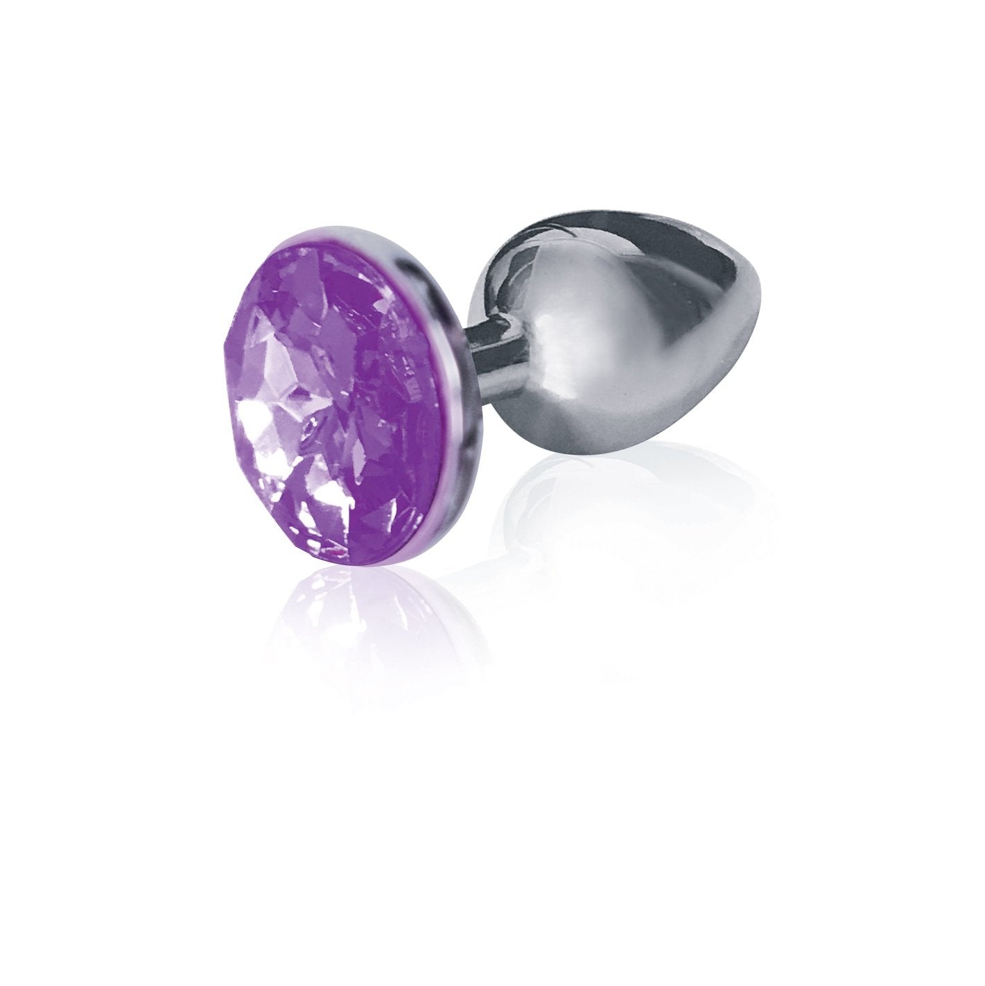 The 9's the Silver Starter Bejeweled Stainless Steel Plug - Violet ICB2607-2