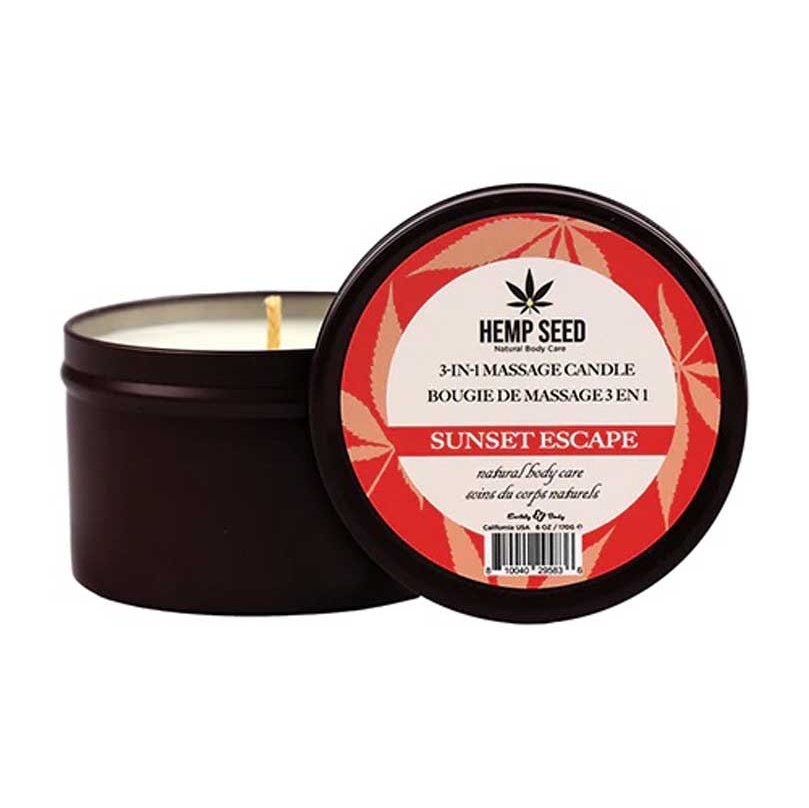 Hemp Seed 3-in-1 Massage Candle - Sunset Escape 6 Oz EB-HSCS023C