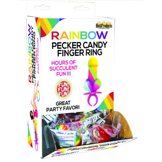 Rainbow Cock Ring Pop - 12 Piece Display HTP2607D