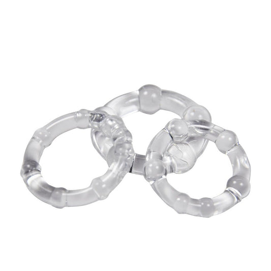 Cockring Combo Beaded - Clear WTC63831