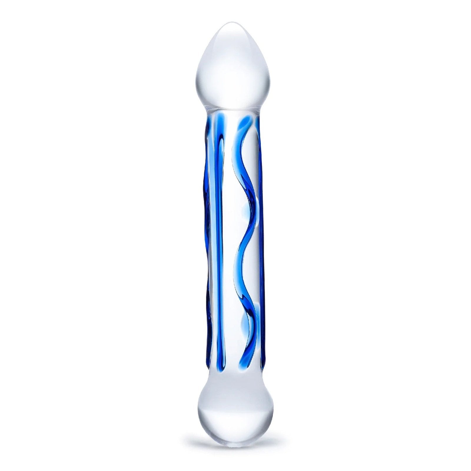 6.5 Inch Full Tip Textured Glass Dildo GLAS-145