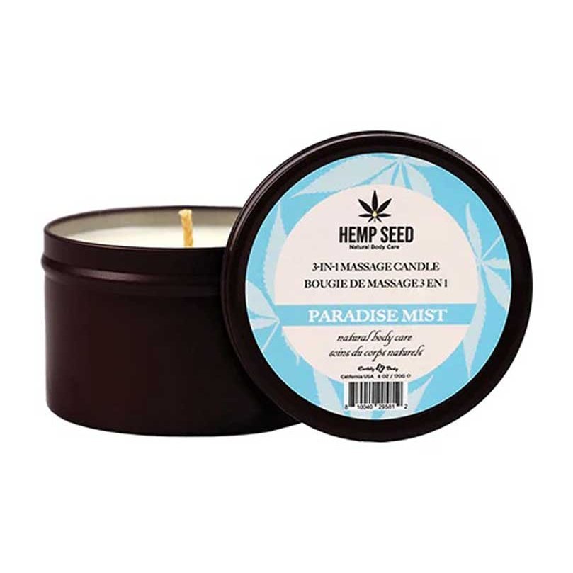 Hemp Seed 3-in-1 Massage Candle - Paradise Mist 6 Oz EB-HSCS023A