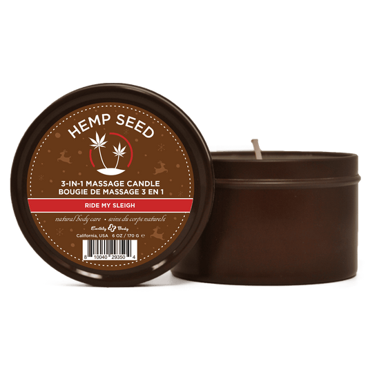 Hemp Seed 3-in-1 Massage Candle Ride My Sleigh  6oz/ 170 G EB-HSCH021C