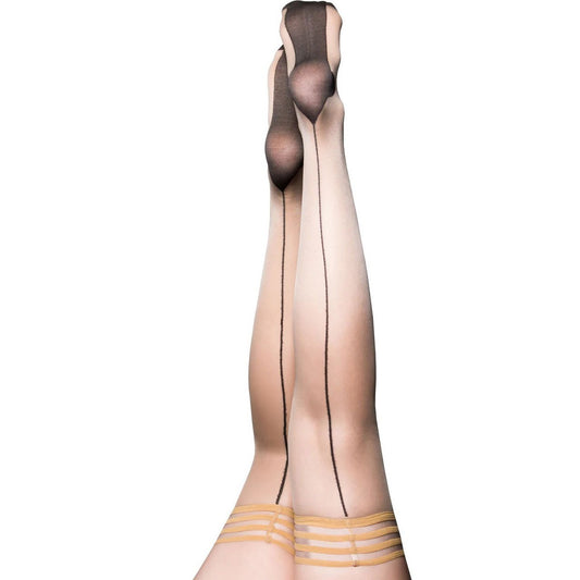 Ruby - Cuban Heel Thigh High - Size B - Nude KX-1318B-NUD-B